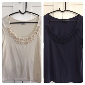 2 Banana Republic Rosette tees size Large